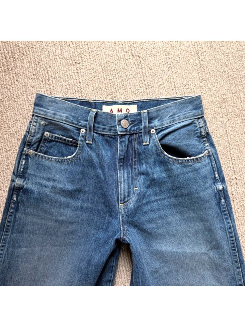 AMO Gabriella High-Waisted Short Crop Culotte Jeans Sz 26 NWT $292!! - Picture 5 of 6